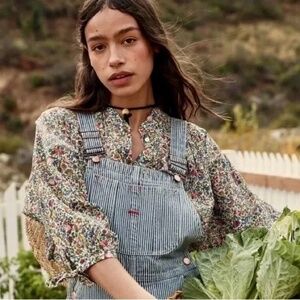 DOEN Myrtle Overalls in Hickory Stripe - Size 29